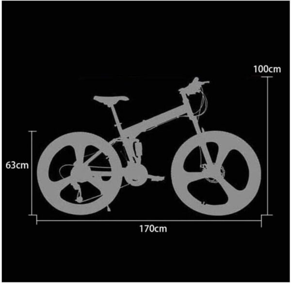 MOLVUS Bicicleta de montaña unisex de doble suspensión de 26 pulgadas, rueda integral de 21 velocidades, 24 velocidades, 27 velocidades, acero de alto carbono, plegable, color negro - Imagen 4