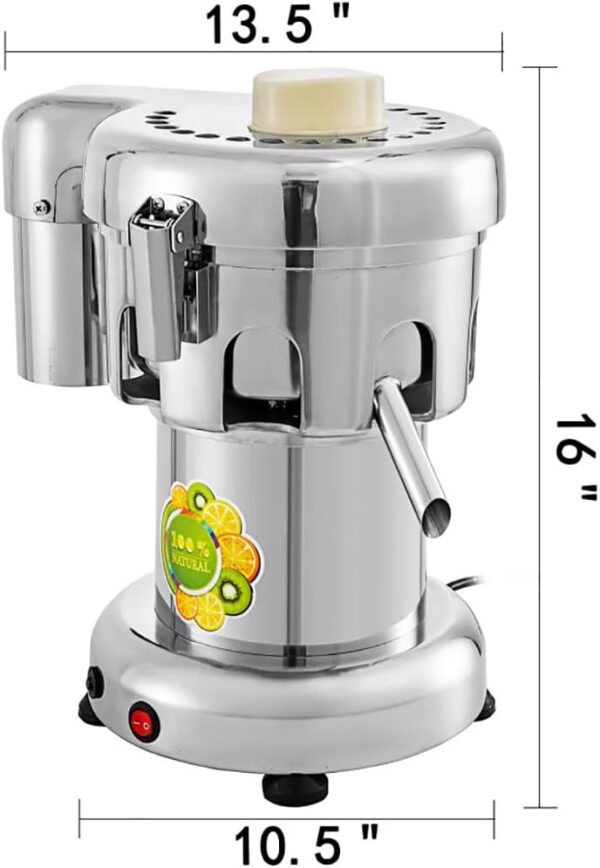 Extractor de Jugo Comercial, Extractor de Jugo Centrífugo de 370 W, Máquina Exprimidora de Prensa 4300r/min, Máquina Exprimidora de Servicio Pesado, Exprimidor de Frutas y Verduras para tiendas de - Imagen 4