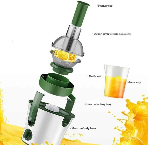 WERCHW Exprimidor de cítricos eléctricos, filtro de control y cubierta a prueba de polvo - conos de exprimidor de naranja y motor profesional - extractor de jugo eléctrico para pomelo de limón naranja - Imagen 3