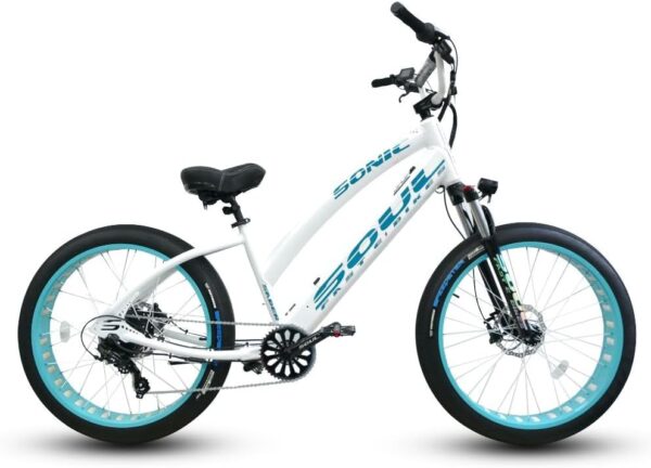 SOUL FAST E BIKES E-Bike Saber Pro SS Ladies - Beach Cruiser- Fat Tire - eléctrica (26', Shining White) - Imagen 2