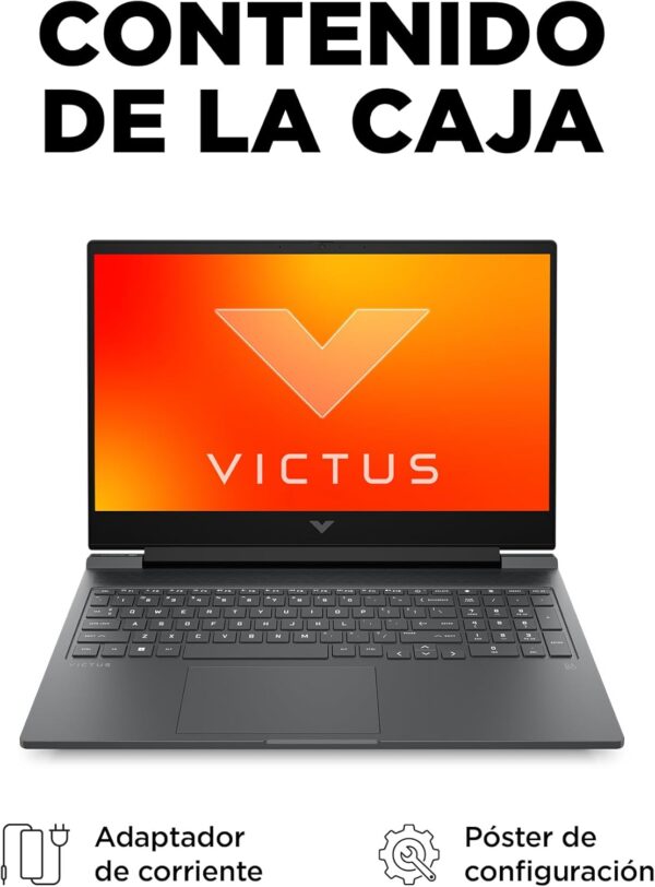 HP Victus 16-r1006ns - Ordenador portátil Gaming de 16.1" (Intel Core i7-14700HX, 32GB RAM, 1TB SSD, NVIDIA GeForce RTX 4070, 144Hz, Sin Sistema Operativo) Silver - Teclado QWERTY Español - Imagen 2