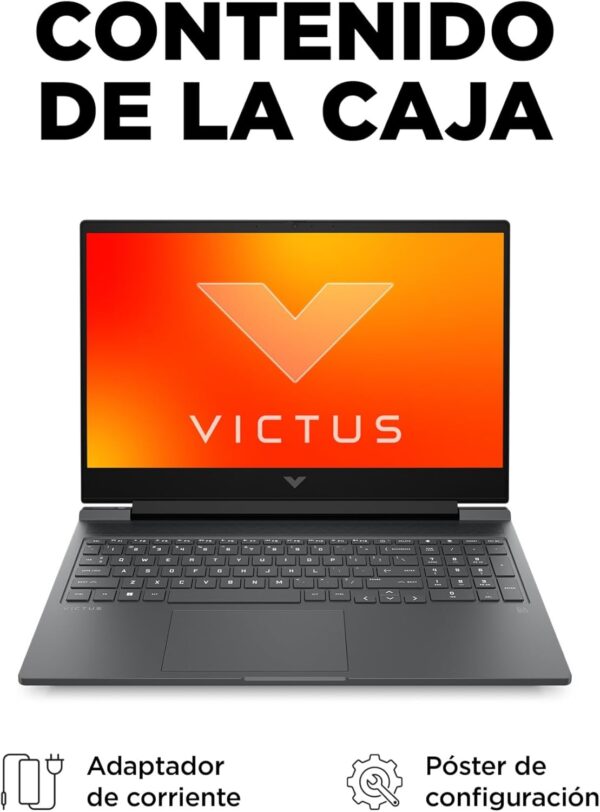 HP VICTUS 16-r0032ns - Ordenador portátil Gaming de 16.1" Full HD (Intel Core i7-13700H, 16GB RAM, 512GB SSD, NVIDIA GeForce RTX 4070, Sin Sistema Operativo) Gris - Teclado QWERTY Español - Imagen 2