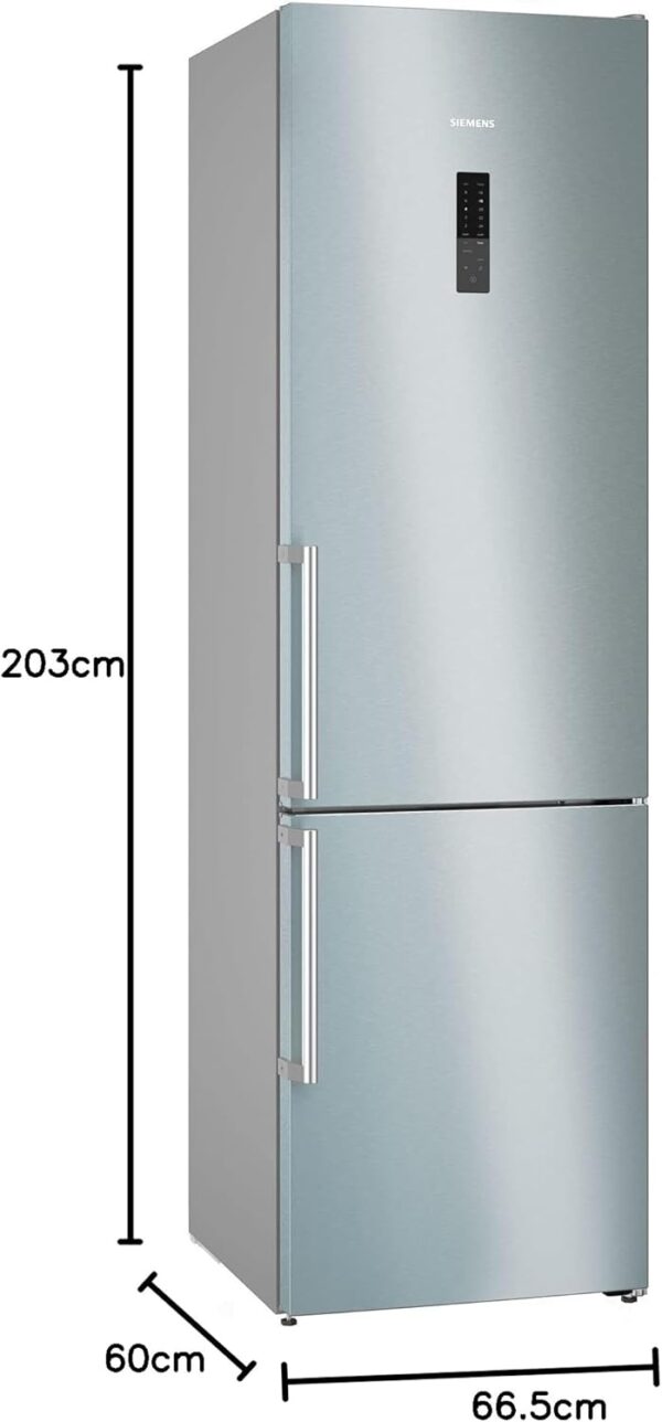 Siemens KG39NAICT iQ500 - Frigorífico y congelador inteligente (203 x 60 cm, 260 L de refrigeración + 103 L de congelación, frescor prolongado HyperFresh [Clase de eficiencia energética C] - Imagen 2