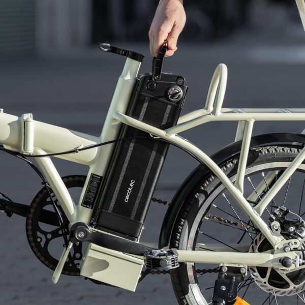 Cecotec Bicicletas Eléctricas de Ciudad y Montaña, Batería Extraíble de 80-35 km de Autonomía, 28" - 20", Suspensión Delantera, Cambio Shimano de 6-21 Velocidades y Doble Disco de Freno - Imagen 4