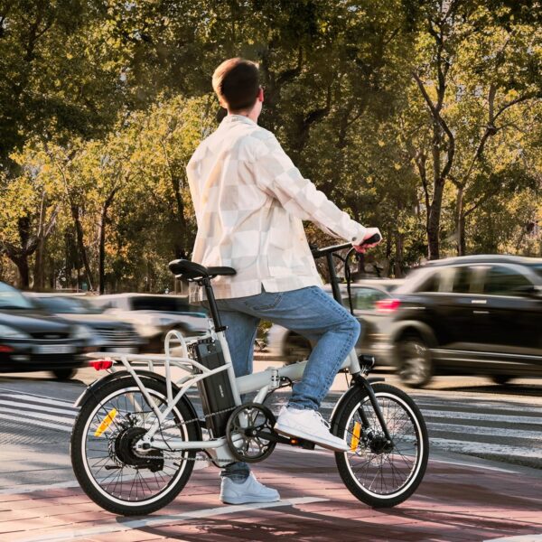 Cecotec Bicicletas Eléctricas de Ciudad y Montaña, Batería Extraíble de 80-35 km de Autonomía, 28" - 20", Suspensión Delantera, Cambio Shimano de 6-21 Velocidades y Doble Disco de Freno - Imagen 5