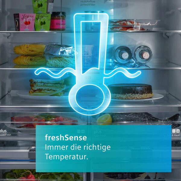 Siemens KG39NAICT iQ500 - Frigorífico y congelador inteligente (203 x 60 cm, 260 L de refrigeración + 103 L de congelación, frescor prolongado HyperFresh [Clase de eficiencia energética C] - Imagen 6