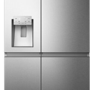 Hisense RS818N4TIC - Frigorífico Americano Side By Side, Eficiente Clase C, Capacidad 632 L, Dispensador Agua & Hielo, Conectividad WiFi, Metal Cooling, Multi-Air Flow, Color Inox [Clase de eficiencia energética C]