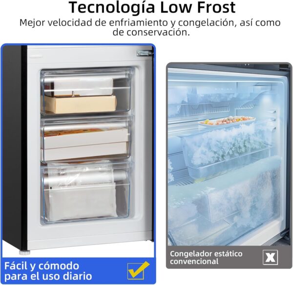 CHiQ FBM157L42 - Frigorífico Combi independiente 157L, 144 cm de alto, 47 cm de ancho, 39 db, compresor con 12 años de garantía [Clase de eficiencia energética E] - Imagen 4