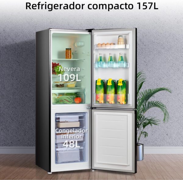 CHiQ FBM157L42 - Frigorífico Combi independiente 157L, 144 cm de alto, 47 cm de ancho, 39 db, compresor con 12 años de garantía [Clase de eficiencia energética E] - Imagen 7