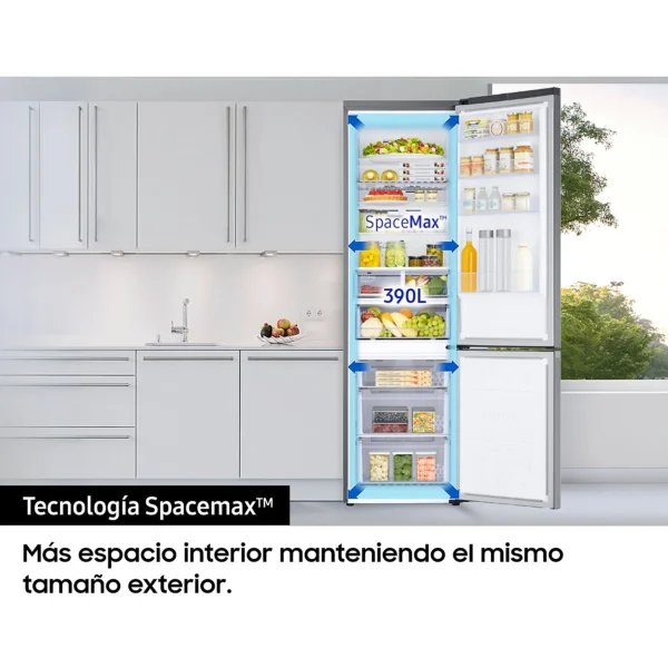 Frigorífico combi - Samsung Smart RB38C605DS9/EF, No Frost, 203 cm, 390l, All Around Cooling, WiFi, Inox - Imagen 4