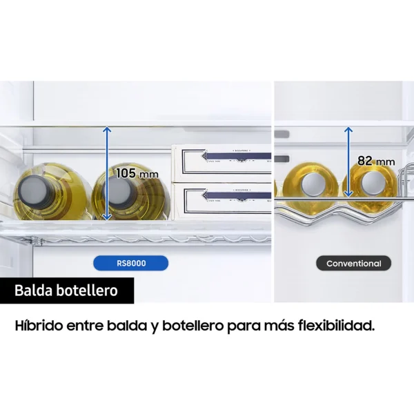 Frigorífico combi - Samsung Smart RB38C605DS9/EF, No Frost, 203 cm, 390l, All Around Cooling, WiFi, Inox - Imagen 2