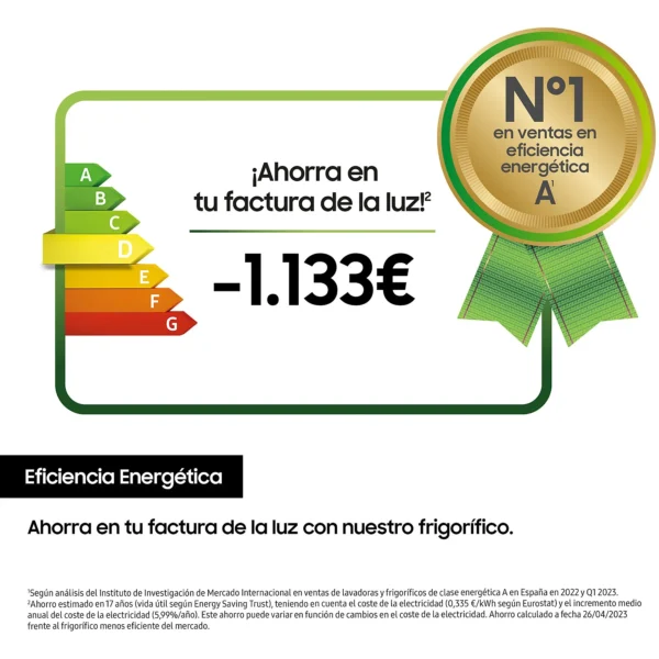 Frigorífico combi - Samsung Smart RB38C605DS9/EF, No Frost, 203 cm, 390l, All Around Cooling, WiFi, Inox - Imagen 6